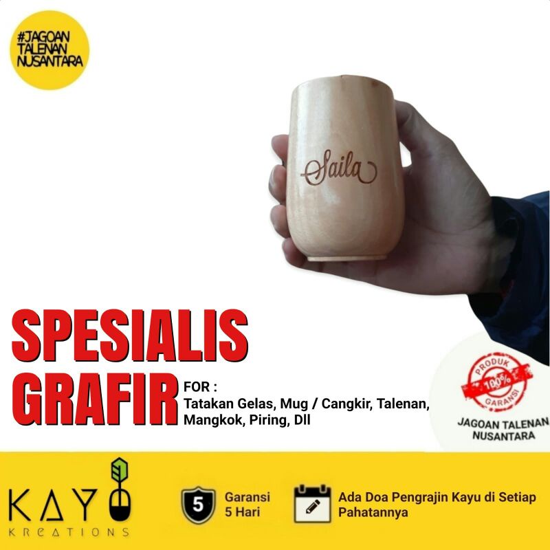 HARGA PROMO!! Gelas Mug Kayu Unik / Gelas Custom Kayu Jati Kayu Mahoni - Peralatan Dapur Kayu
