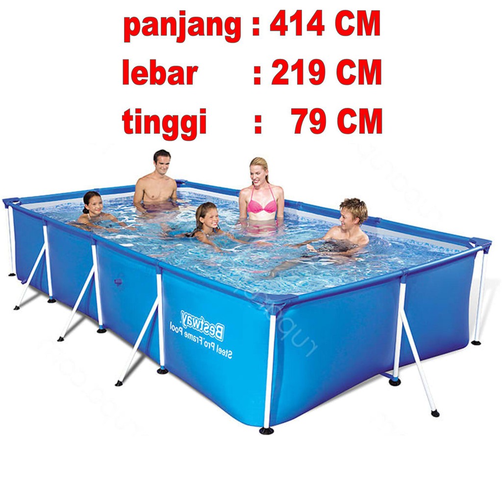 kolam renang anak swimming pool plastik kotak petak portable balita square frame big size pvc asli