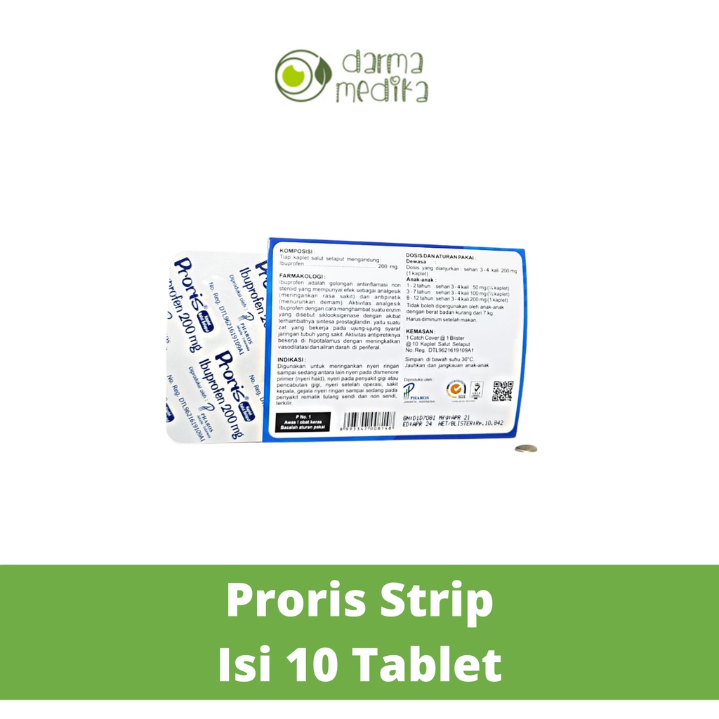 Proris ibuprofen strip 200 mg isi 10 tablet