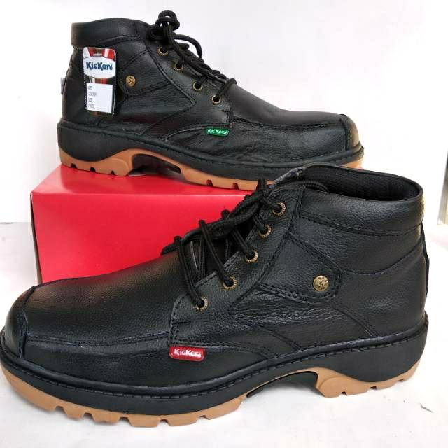 promo cod Sepatu boots boot terlaris touring safety kantor pria kulit kerja kantor dinas