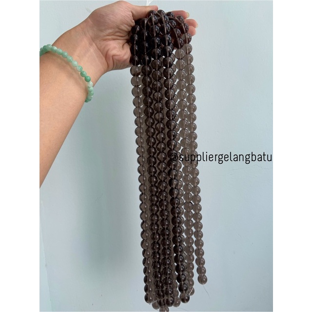 batu smoky quartz 14mm kuarsa coklat akik brown stone healing besar