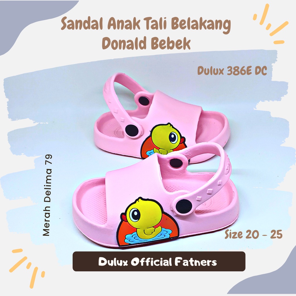 MD 79 - Sendal Anak Perempuan Usia 1 - 3 Tahun Tali Belakang Donald Bebek Model Baru