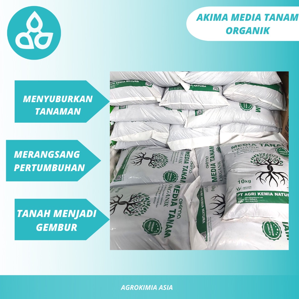 Media Tanam Organik Premium Tanah Subur Siap pakai Akima 10 Kg