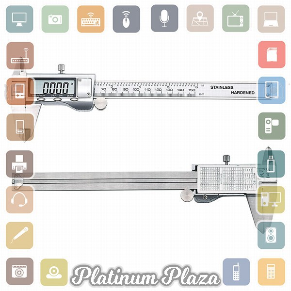 Taffware Jangka Sorong Digital LCD Vernier Caliper Micrometer 15CM - SH20 - Silver`EG7O0D-