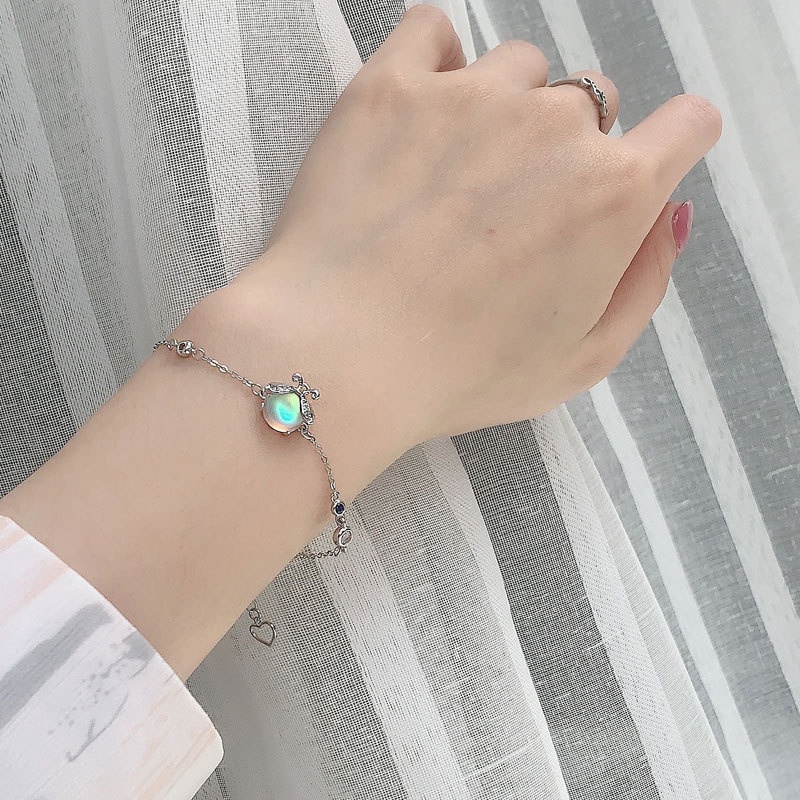Gelang Moonstone Bahan S925 Silver Untuk Pasangan