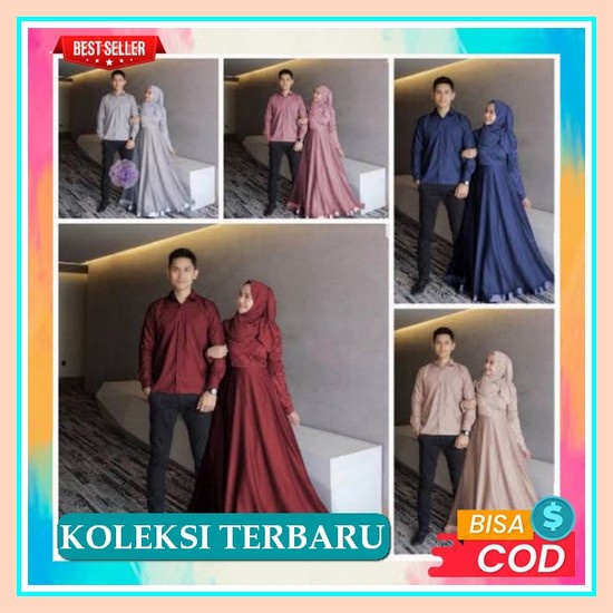 Anubis Baju Couple Pasangan Modern Lebaran 2022, Modelan Baju Lebaran Caple Pasangan, Baju Kondangan