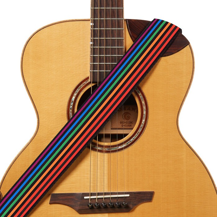 Amumu PC06P-BK Strap Gitar motif Rainbow Stripe