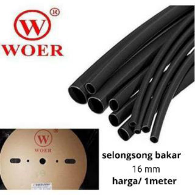 Selongsong Bakar Kabel per 1Meter, 16mm pelndung kabel