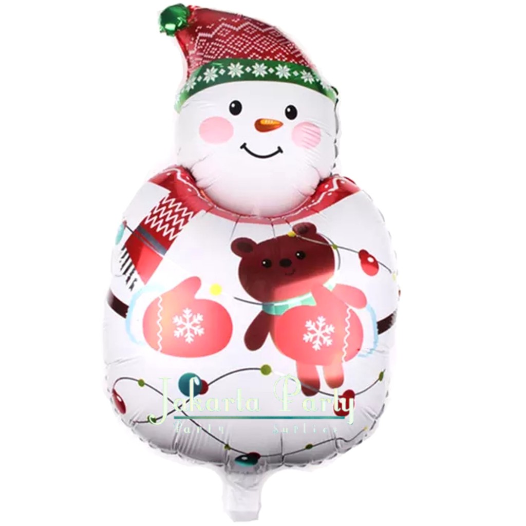 Balon Foil Natal / Balon Merry Christmas / Balon Foil Snowman #2