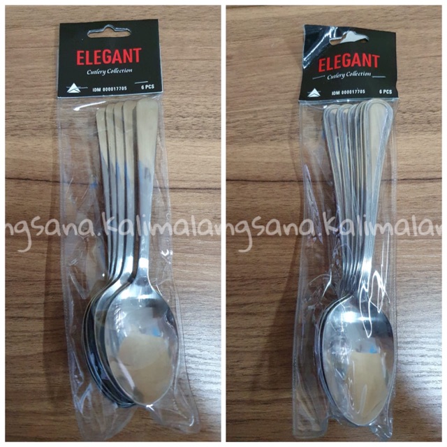 Elegant Sendok Makan / Dessert Spoon Stainless Steel (harga 1 pack isi 6 pcs) / LCHW-03 No List / SM