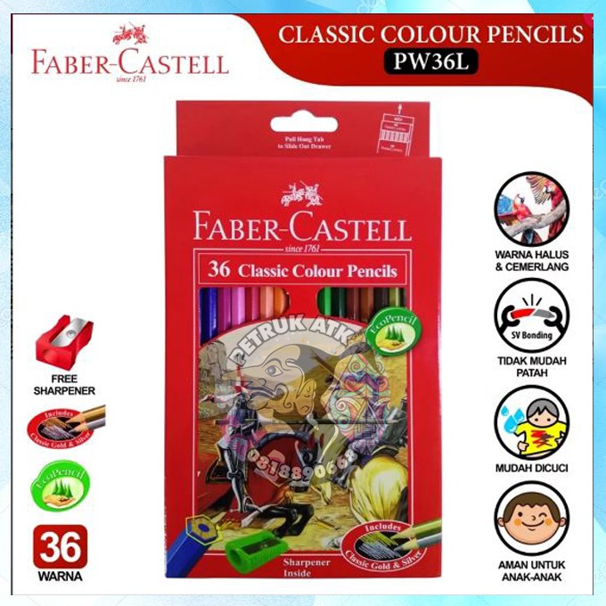 

[SET] PENSIL WARNA FABER CASTELL CLASSIC 36 WARNA PANJANG*