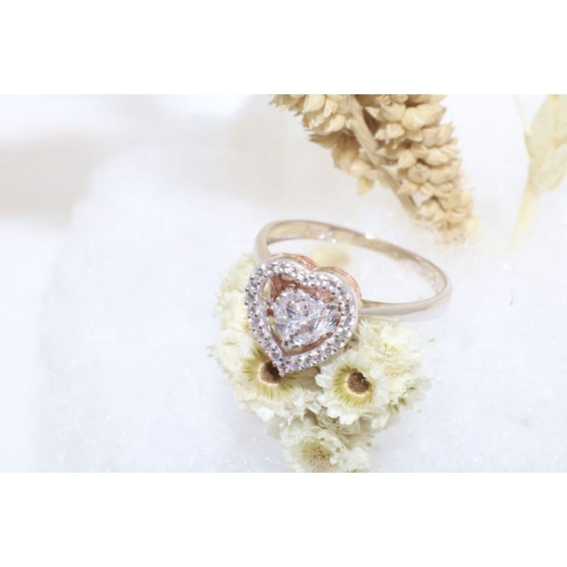 Cincin & Anting Dancing Stone Love Heart  & Solitaire Queen YT x Igun MP 17k 750