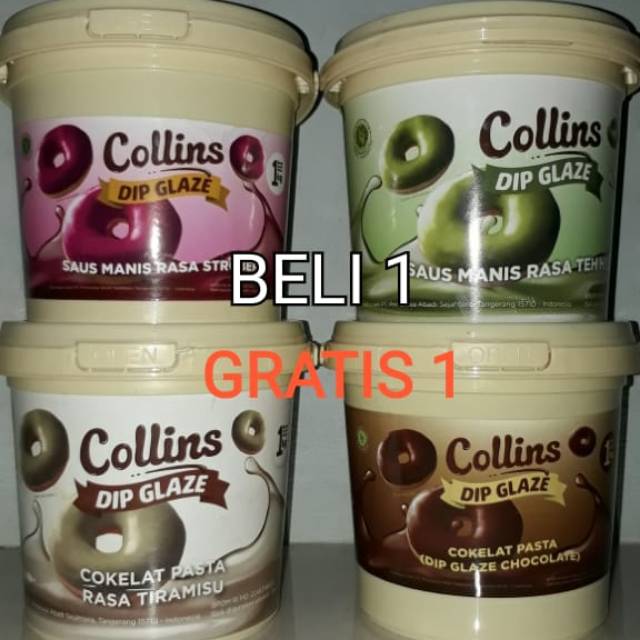 

Dip Glaze Collins 1kg /Selai Roti Dip Glaze Collins