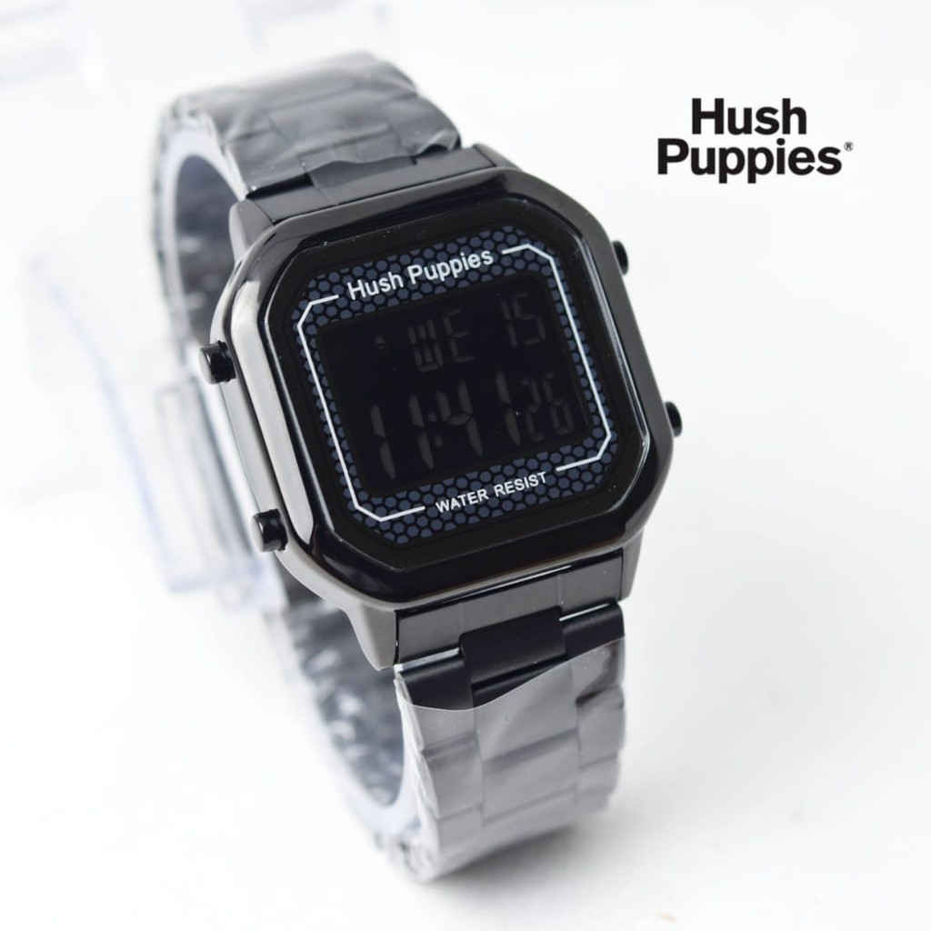 Jam Tangan Digital Hush Puppies Segi Strap Rantai Fitur Tanggal Dan Hari