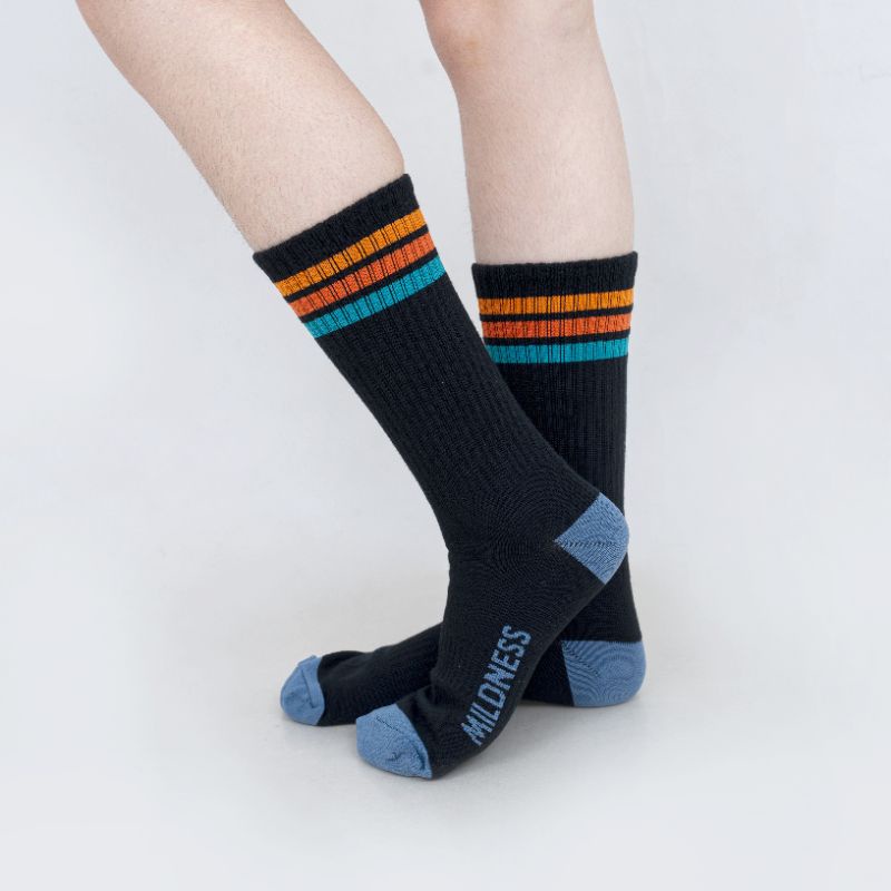 Mildness Kaos Kaki Mid-weight Crew Symbol Socks Mesh Running Sepeda Panjang wanita pria