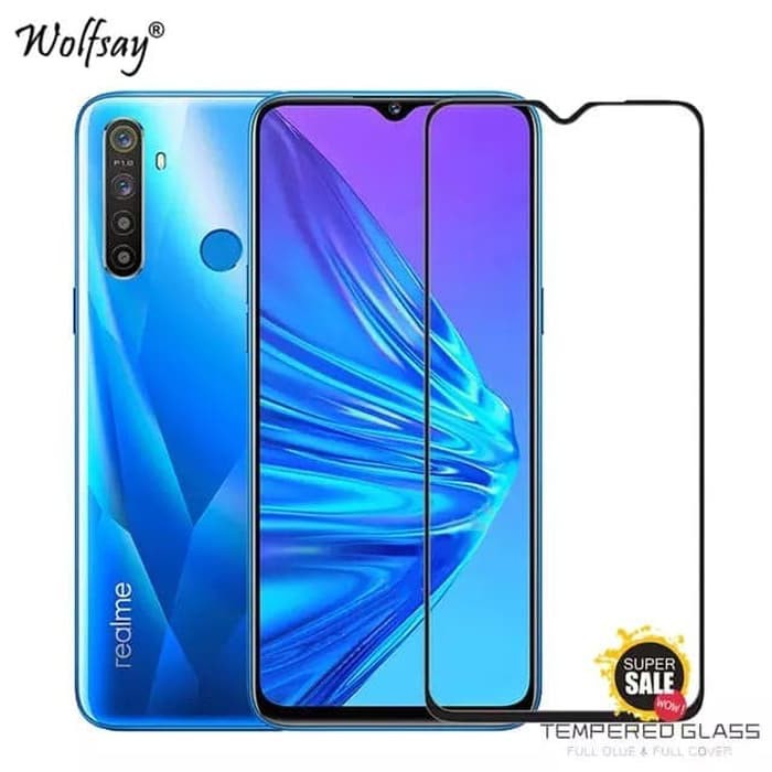 Realme 5 / Realme 5 Pro / Realme 5s / Realme 5i Tempered Glass 9D Full Cover Full Anti Gores Kaca