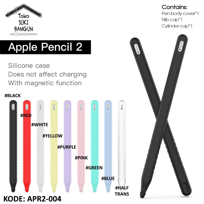 Apple Pencil 2 Case Full Cover DUAL CAP Silicone 2nd Gen Ipad APR2-004