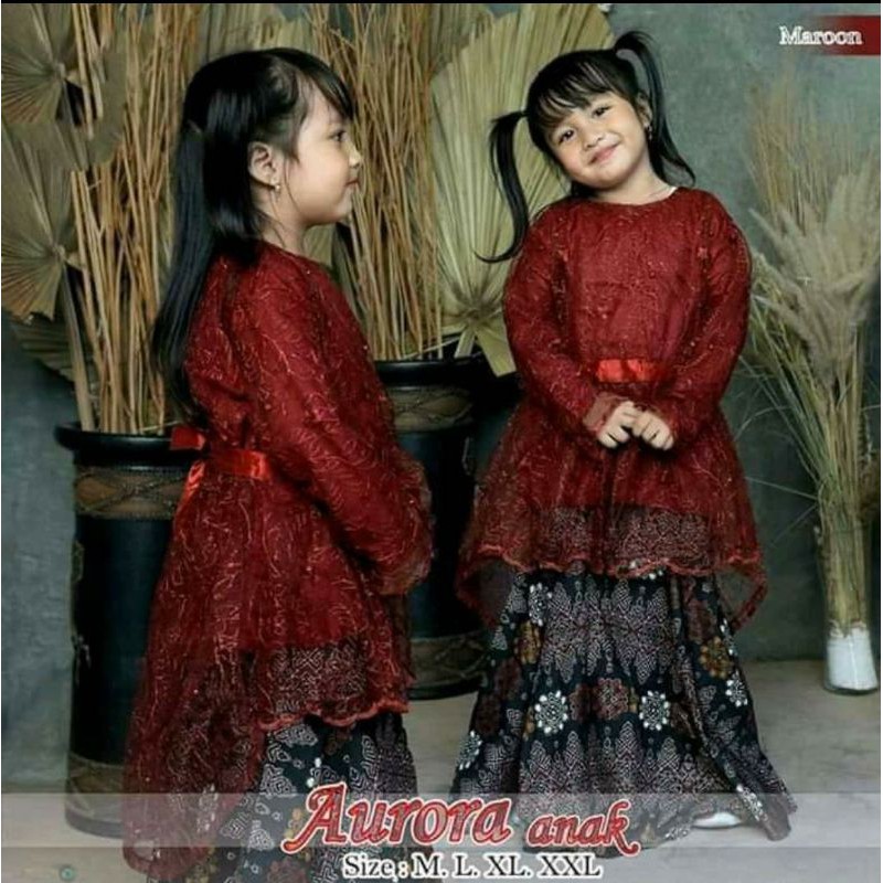 SETELAN KEBAYA AURORA ANAK TILLE / KEBAYA ANAK SD / KEBAYA TILLE ANAK