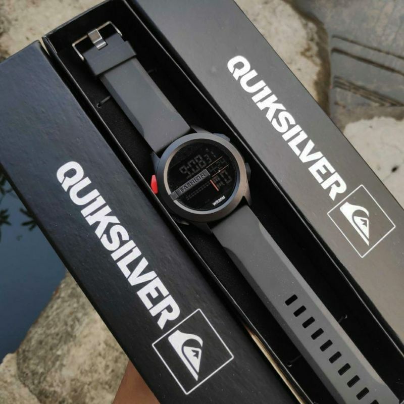 COD✅ Jam Tangan Pria Digital QuikSilver Drone Strab Rubber LED Watch Water Resist   S1253