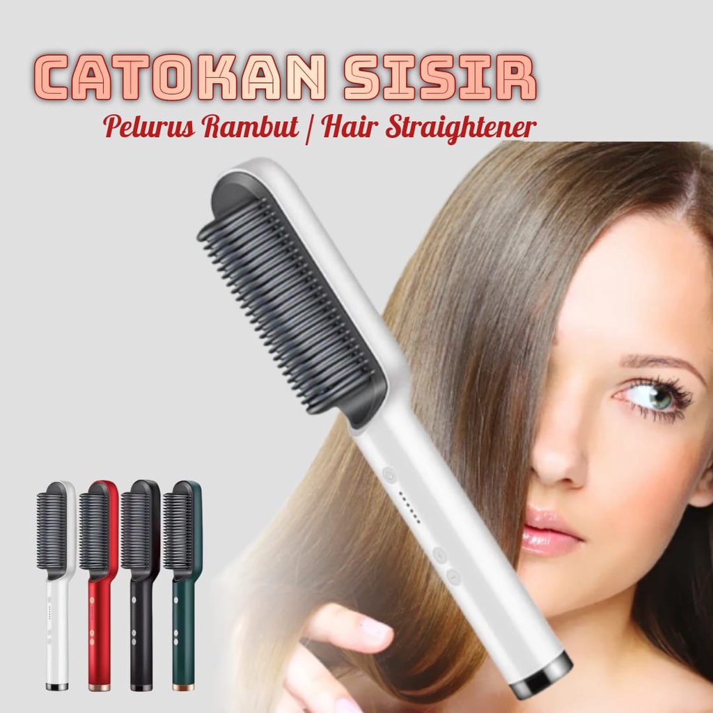 AZ CATOKAN SISIR PELURUS RAMBUT 2IN1 HAIR STRAIGHTENER CURLER