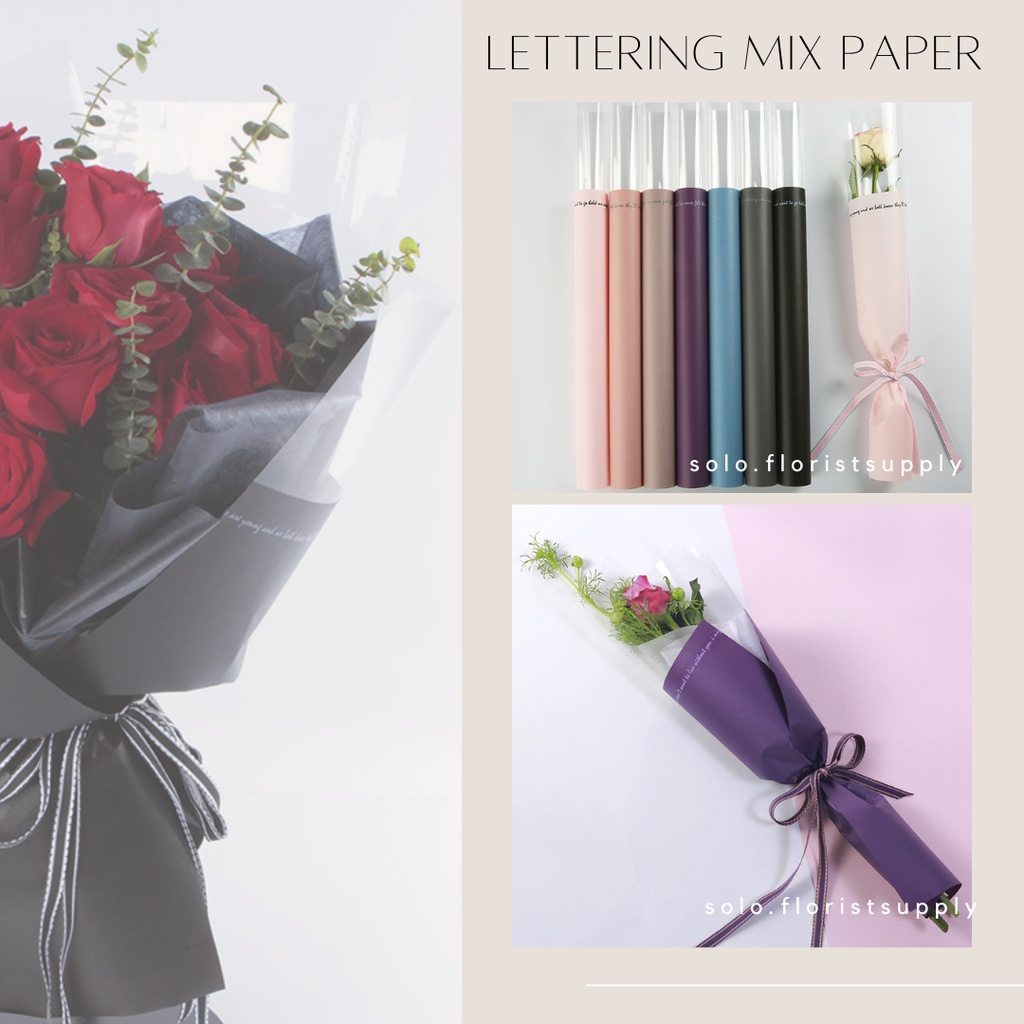 

LETTERING MIX FULLCOLOR TRANSPARENT CELLOPHANE FLOWER WRAPPING WATERPROOF KERTAS BUKET BUNGA (ECER)/ FLOWER WRAP PEMBUNGKUS HANDBOUQUET FLOWER BOUQUET FLORIST FLORIST KERTAS CRAFT KERAJINAN TANGAN BUNGKUS KADO BUKET