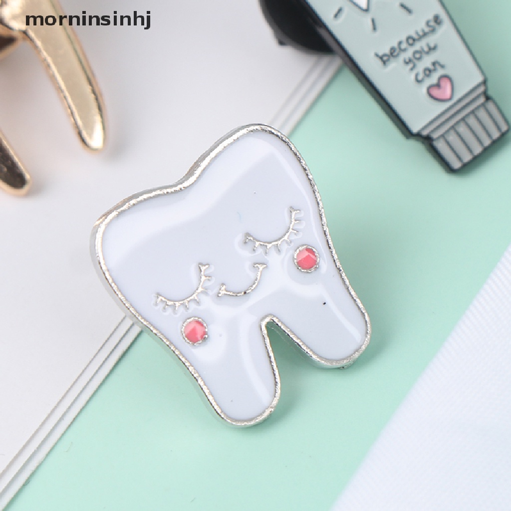 Mor Brospin Bahan Metal Desain Gigi Kartun Enamel Gaya Trendy Untuk Aksesoris Pakaian