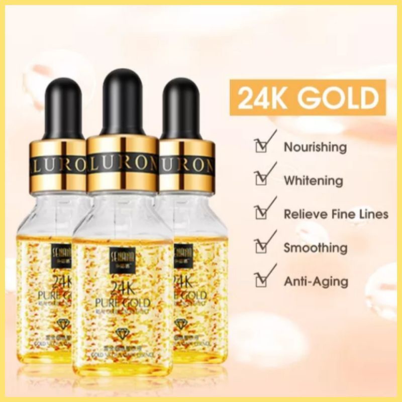 Medan Termurah ( 15 ml ) perawatan wajah/pemutih wajah Anti kerut 24k Cold senana pure gold