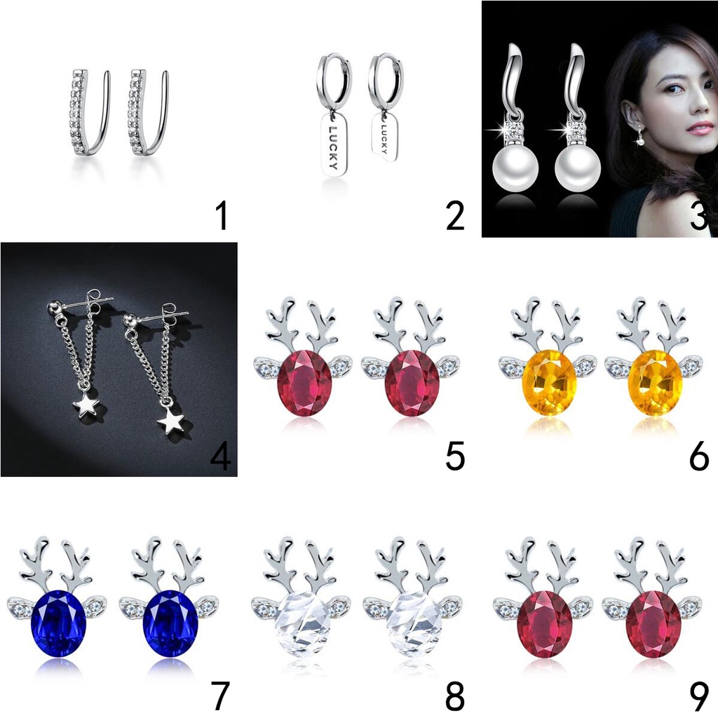 925 anting-anting perak murni, Busana sederhana, Anting-Anting wanita, Perhiasan Fashion Korea, Aksesoris telinga ED007