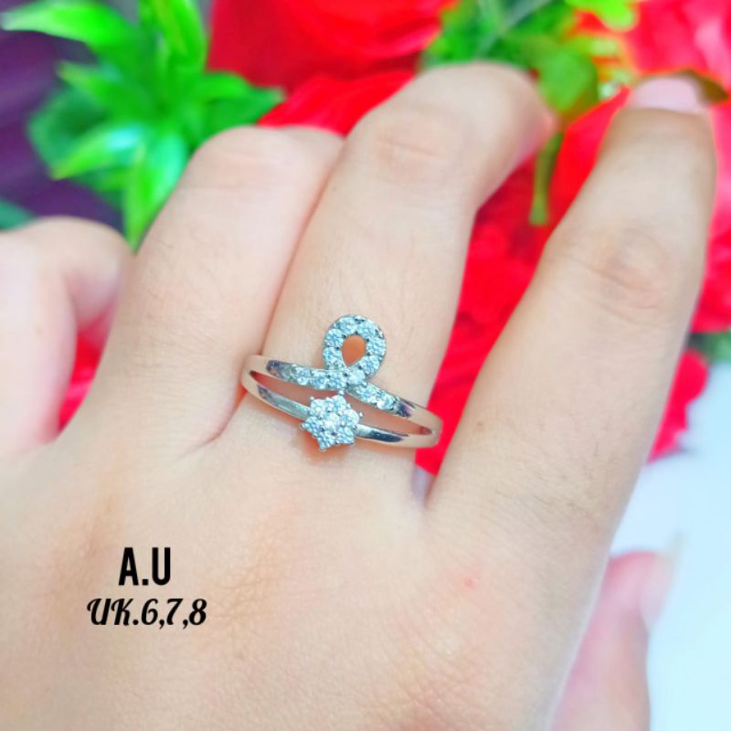 Cincin Dewasa *Xp* permata zircon gold&amp;silver perhiasan Korea elegan,tidak karat *COD*