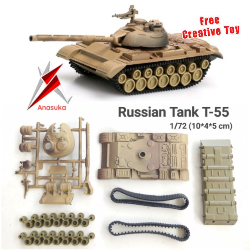 Tank T-55 Rusia Model Kit Puzzle Rakit Panzer dan Tank lainnya