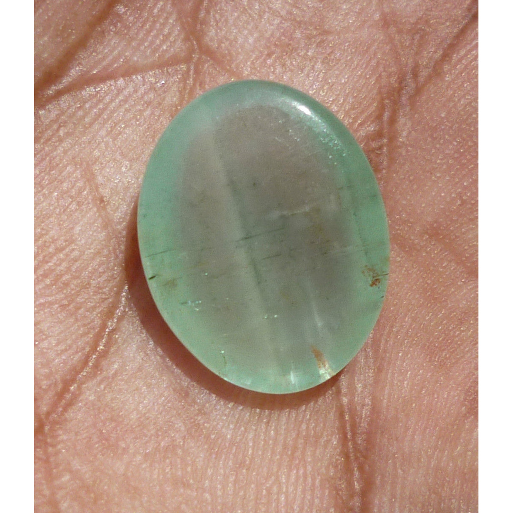 Natural Aquamarine Cat's Eye Lite Green Cabochon 9.98Ct AQ007