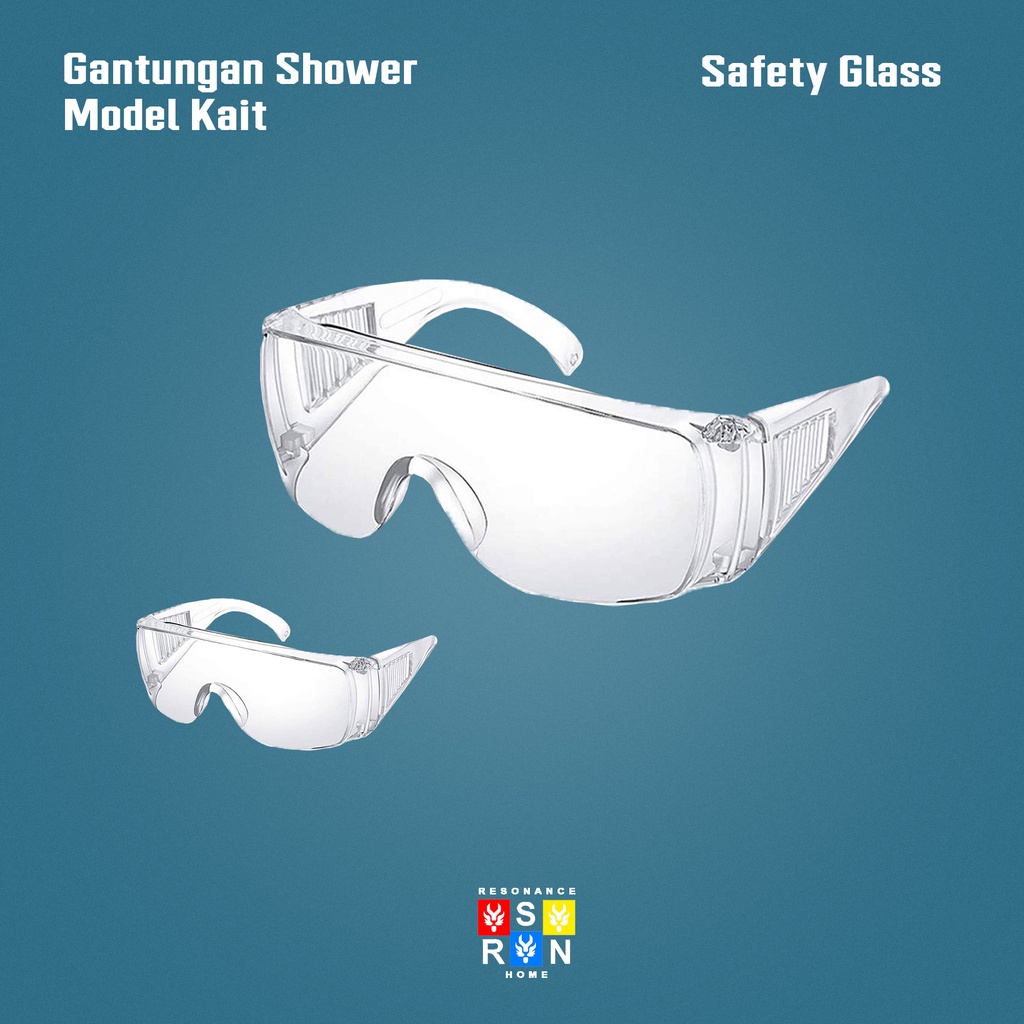 Kacamata Safety Glass Putih Transparan Anti Virus &amp; Debu Resonance Home