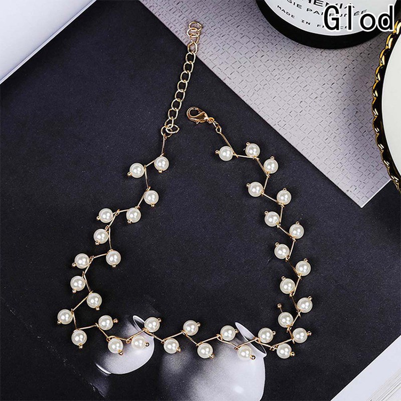 Statement Necklace Charm Simulated Pearl Beads Choker Necklace For Women Kolye Collier Femme