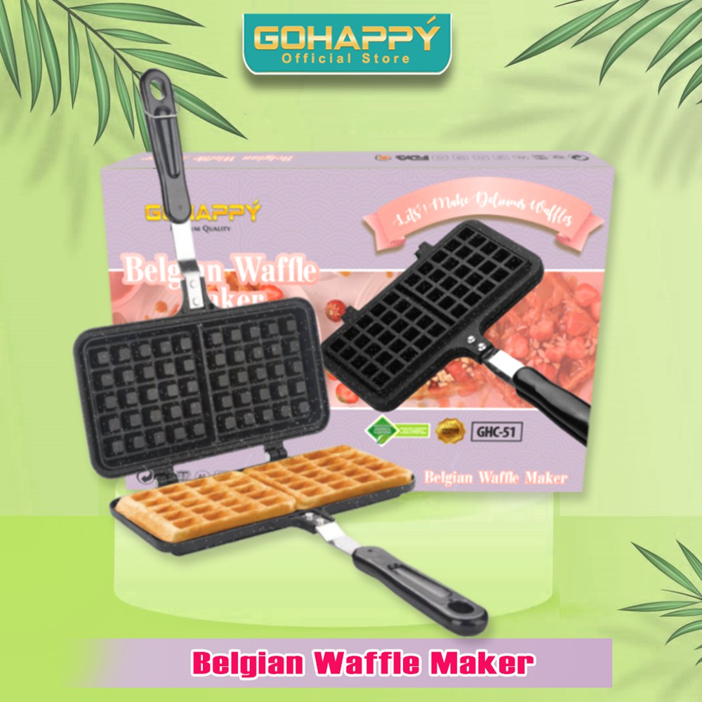 Waffle Belgian Marble Coating-Cetakan Croffle- Cetakan Waffle kotak High Quality