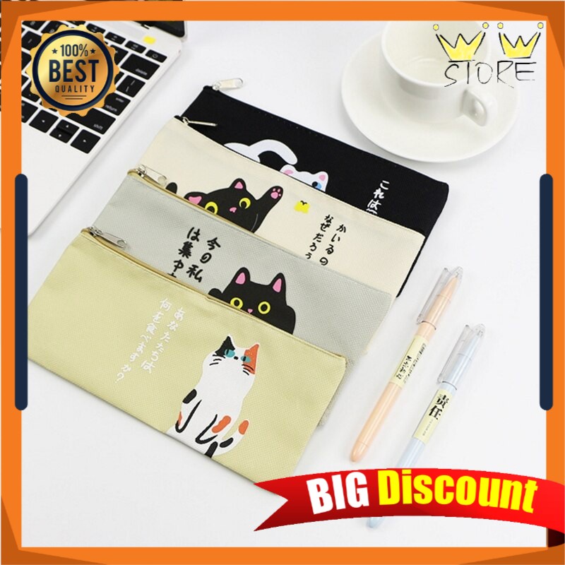 

C52 TEMPAT KOTAK PENSIL JAPANESE HELLO CAT TAS PENYIMPANAN MAKE UP MURAH LUCU PENCIL CASE KOSMETIK