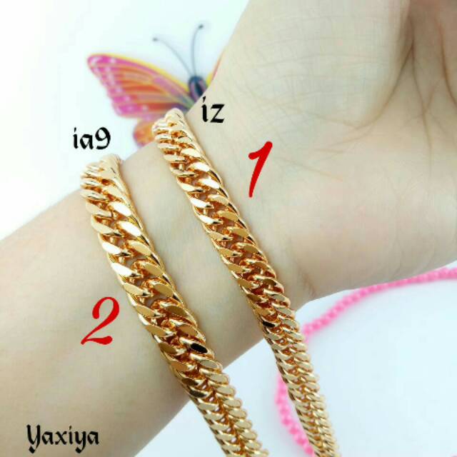 GELANG TITANIUM ANTI KARAT LAPIS EMAS 18K
