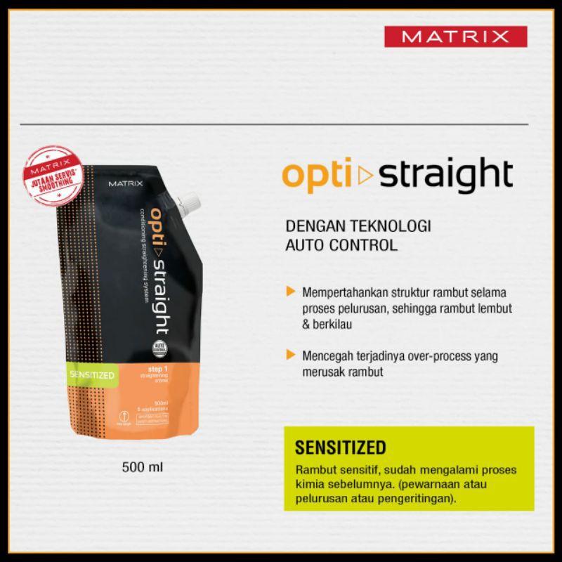 MATRIX STEP 1 OPTI STRAIGHT 500mL / Obat Rebonding Smoothing Pelurus Rambut