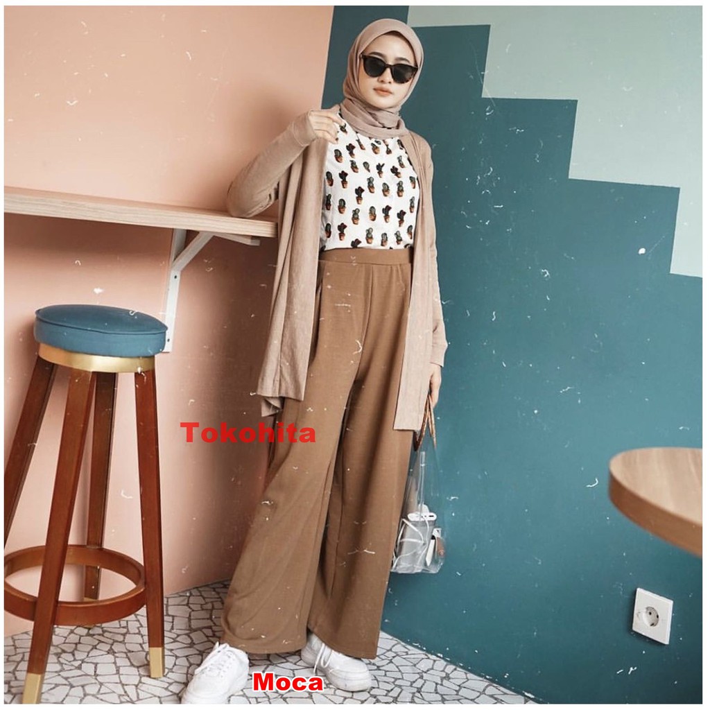 Morashop Kulot Panjang Bahan Scuba Fit to XL-Moca
