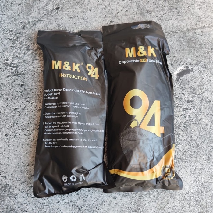 MK KF94 BLACK - MASKER KF94 MK KOREA KF94 4PLYIMPORT PACKING PREMIUM - ORIGINAL