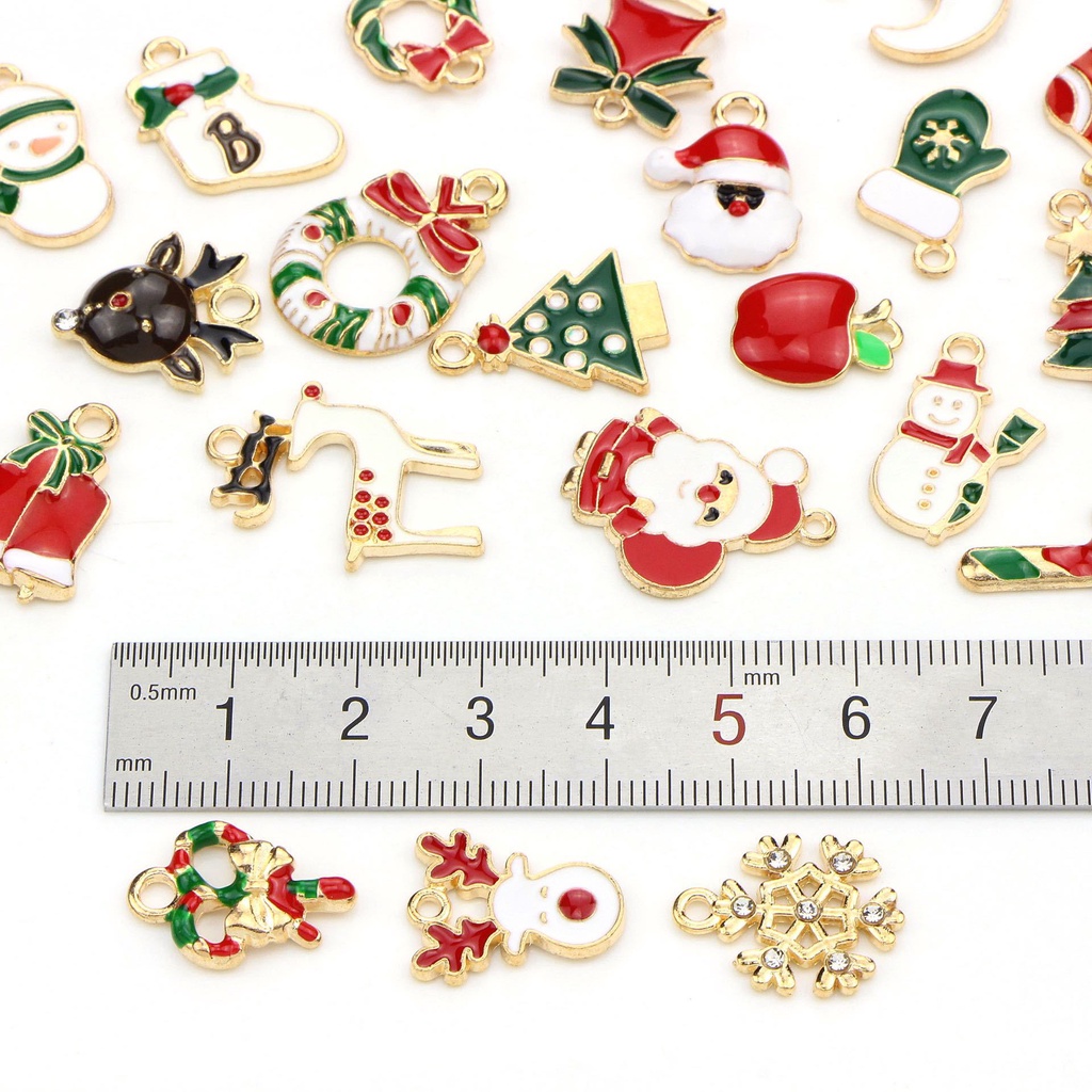 [19PCS  Enamel  DIY  Christmas Charms Xmas Tree decorations for  Christmas Festival Home Party ]