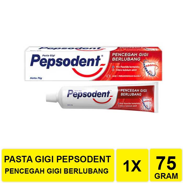 PEPSODENT PASTA GIGI 75GRAM PENCEGAH GIGI BERLOBANG