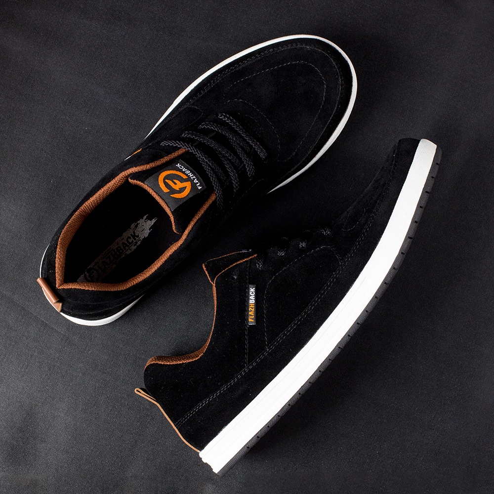 DAVIS BLACK |ManNeedMe x FLAZHBACK| Sepatu Sneakers Pria Casual Shoes ORIGINAL