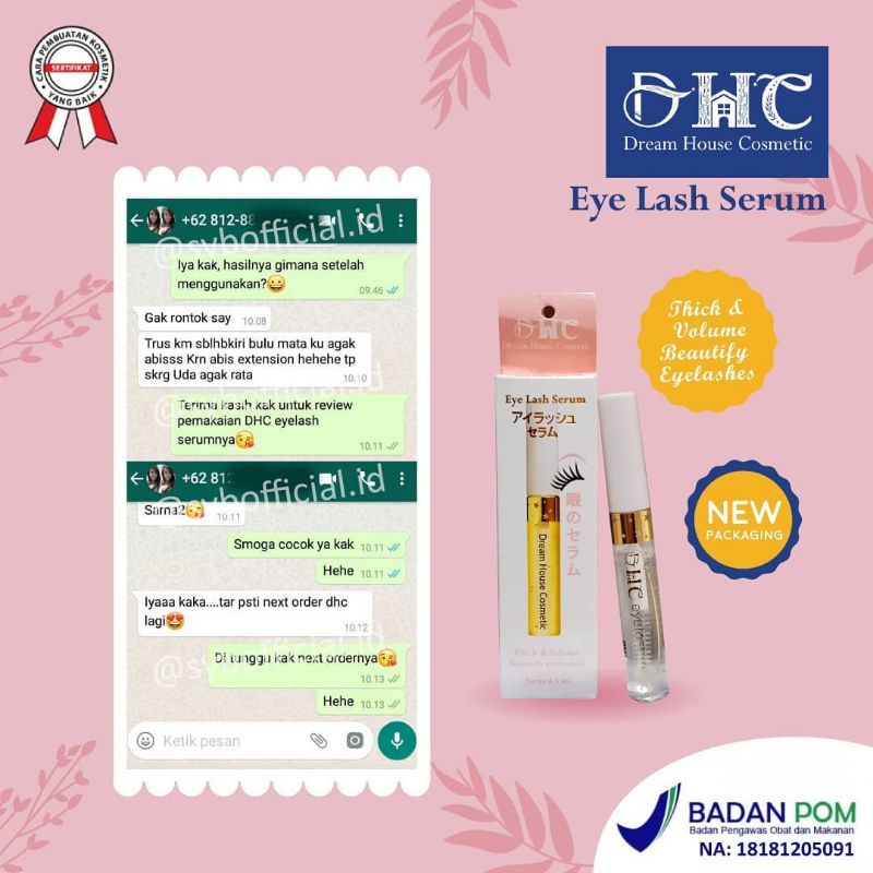 READY! SERUM BULU MATA DAN ALIS DHC EYELASH DREAM HOUSE COSMETIC EYELASH SERUM PENUMBUH PEMANJANG PELENTIK BULU MATA PENEBAL ALIS OILASH SERUM BULU MATA MURAH EYELASH OIL MURAH