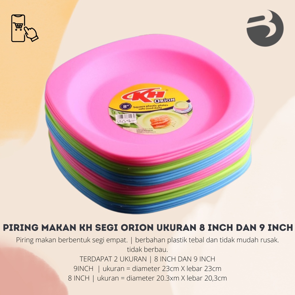 PIRING MAKAN KH SEGI ORION UKURAN 8 INCH DAN 9 INCH