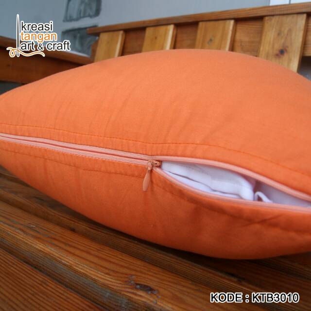 SARUNG BANTAL SOFA POLOS 30x50, 40x40, 45x45, 50x50, 60x60, 70x70 Orange KTB3010