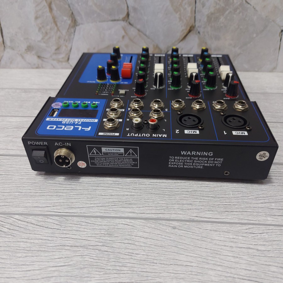 Mixer Audio Amplifier 4 Chanel Fleco F4 USB - Mixer 4 Chanel Original