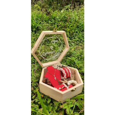 kotak mahar set perhiasan/kotak mahar akrilik/kotak mahar hias bunga kering/kotak mahar nikah/kotak 