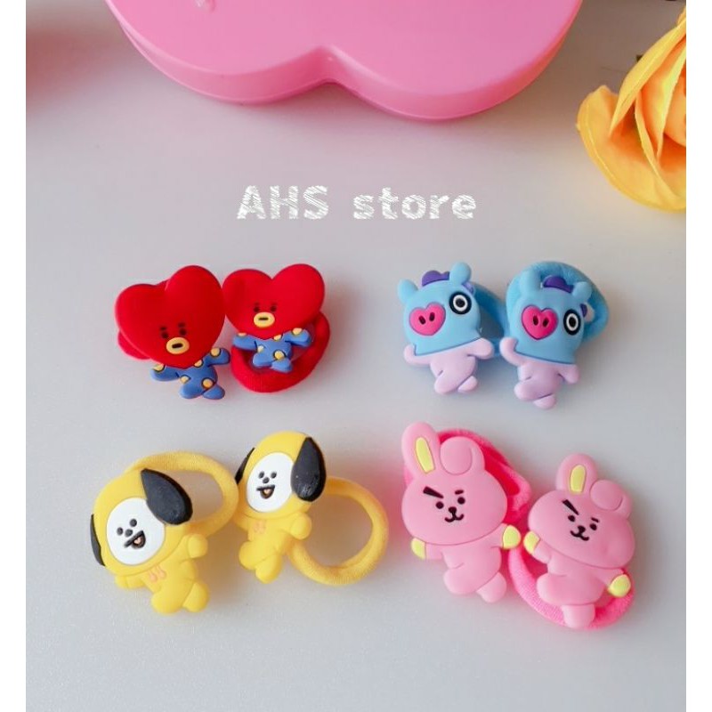 [2pcs] KUNCIR DONUT BTS / IKAT RAMBUT DONAT BTS BT21 / KARET RAMBUT BTS