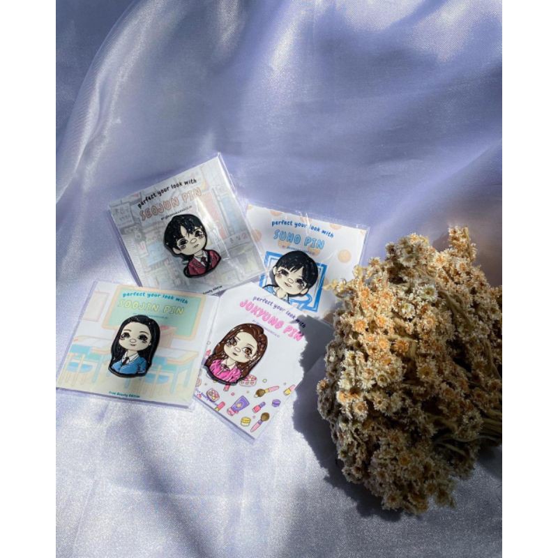 ENAMEL PIN TRUE BEAUTY SUHO TOPI SEOJUN CHA EUNWOO | BACA DESKRIPSI YAAA