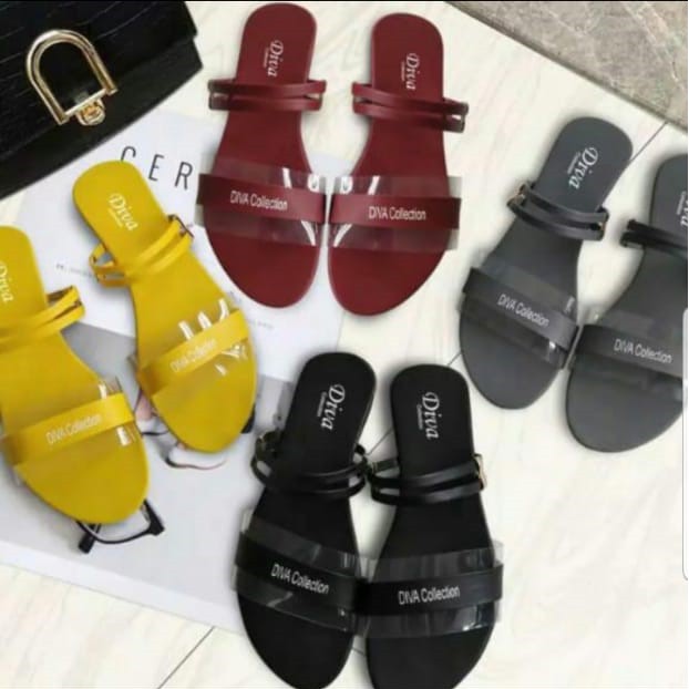 Sandal Teplek Kokop Mika 2 Garis New